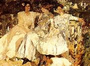 Joaquin Sorolla My Wife and Daughters in the Garden, oil painting artist